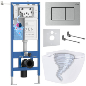 Комплект инсталляции 6 в 1 Roxen StounFix Dual Fresh 968430 с аромадозатором, сатин