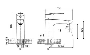 Смеситель для умывальника Iddis Duglas DUGSB00i01