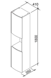 Пенал Ravak SB Uni Praktik Rosa, 40, береза, белый