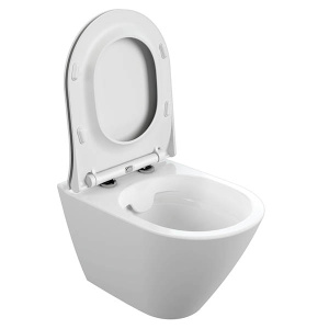 Подвесной унитаз Cersanit City Oval Clean On безободковый с сиденьем Slim Soft Close