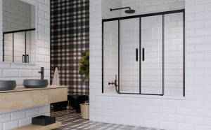 Душевая шторка на ванну Radaway Idea Black PN DWD, 170х150, прозрачный