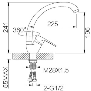 Смеситель для кухонной мойки Ganzer GZ10021-C