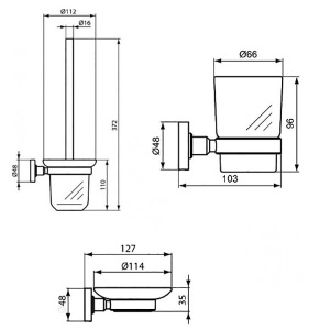 Набор аксессуаров для ванной комнаты Ideal Standard IOM A9245XG
