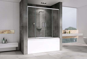 Душевая шторка на ванну Abber Schwarzer Diamant AG57150 / AG57160 / AG57170, 150х140, прозрачный