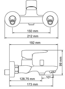 Смеситель для ванны WasserKraft Vils 5601
