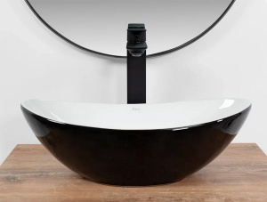 Умывальник Rea Royal Mini Black White U0538