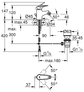 Смеситель для биде Grohe BauFlow 23754000