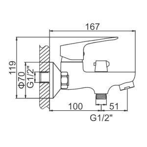 Смеситель для ванны Ledeme H49 L3249