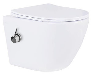 Комплект инсталляции Berges Аtom Line 410 c кнопкой и унитазом Roxen Antares Bidet 530185-01X с функцией биде, хром