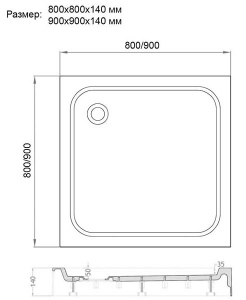 Душевой поддон Veconi TZ-02, 80х80