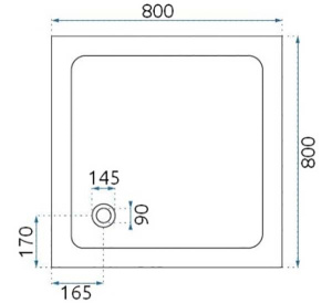 Душевой поддон Rea Savoy Black, 80х80, черный