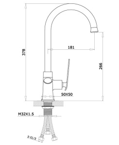 Смеситель для кухонной мойки Ganzer GZ26025-F под фильтр