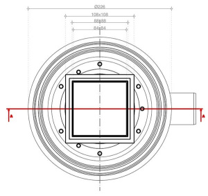 Душевой трап Pestan Confluo Standart Plate 8 2 in 1 with flange, 10х10 см