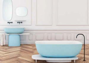 Ванна из искусственного камня Kolpa-san Milo FS Blue, 174х75