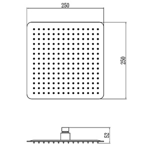 Верхний душ Ledeme L014-25 / L014-30, 25х25, сталь зеркальная
