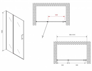 Душевая дверь Abber Sonnenstrand AG04100MS / AG04110MS / AG04120MS, 100х195, матовый