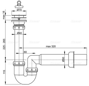Сифон для мойки Alcaplast A800-DN50