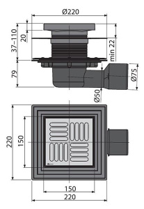 Душевой трап AlcaPlast APV3444