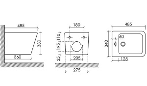 Подвесное биде CeramicaNova Union CN4010MB