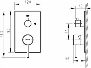 Смеситель скрытого монтажа Bravat Arc P69193C-2-ENG (2 функции)