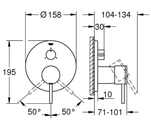 Смеситель встраиваемый Grohe Atrio New 24096DC3 (3 функции)