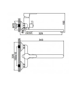 Смеситель для ванны Wisent WG2203