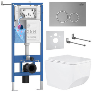 Комплект инсталляции 6 в 1 Roxen StounFix Dual Fresh 532055 с аромадозатором, сатин (хром матовый)