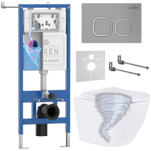 Комплект инсталляции 6 в 1 Roxen StounFix Dual Fresh 968387 с аромадозатором, сатин (хром матовый)