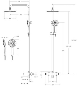 Душевая стойка Cezares STYLUS-CVD-IN