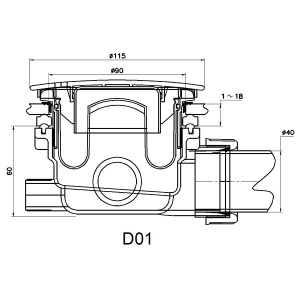 Сифон для душевого поддона RGW Velplex QYD-01 черный