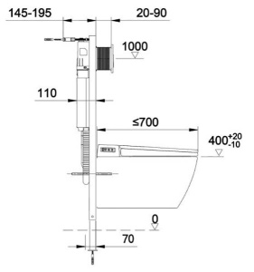 Инсталляция для подвесного унитаза Brunnen EIS BE-5104 Auto flush с кнопкой Silver Drop