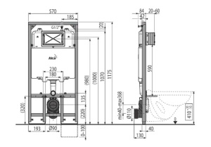 Система инсталляции AlcaPlast AM1101/1200 Sadromodul Slim