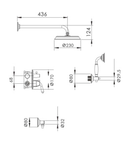 Душевая система скрытого монтажа Rose R0235H