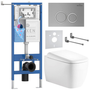 Комплект инсталляции 6 в 1 Roxen StounFix Dual Fresh 968510 с аромадозатором, сатин (хром матовый)