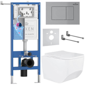 Комплект инсталляции 6 в 1 Roxen StounFix Dual Fresh 969115 с аромадозатором, сатин (хром матовый)