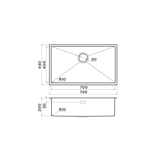 Кухонная мойка Omoikiri Taki 74-U/IF-IN Side