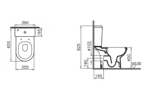 Напольный унитаз Vitra S50 Rim-ex Open-bac 9797B003-7204 (сиденье Soft Close), белый