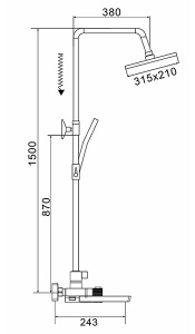 Душевая стойка Rose R1896G  с термостатом