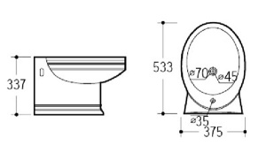 Подвесное биде Boheme Puro 955