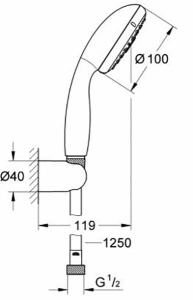 Душевая лейка со шлангом Grohe New Tempesta 27799001