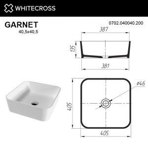 Умывальник Whitecross Garnet RAL матовый Solid Surface