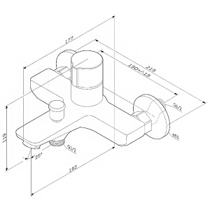 Смеситель для ванны AM.PM X-Joy F85A10522 TouchReel