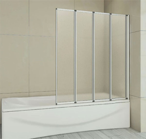 Душевая шторка на ванну Good Door SCREEN GR4-100 G-WE профиль белый перламутр, 100х140, матовый