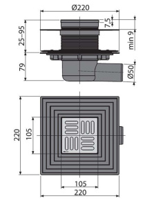 Душевой трап AlcaPlast APV1324
