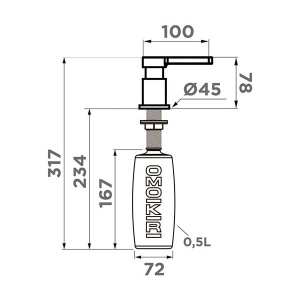 Дозатор для моющих средств Omoikiri OM-04-PVD-GM