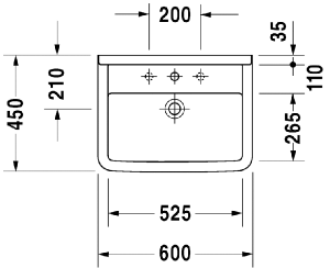 Умывальник Duravit Starck 3 600 0300600000