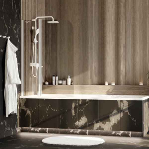 Душевая шторка на ванну Wasserkraft Leine 35P02-110WHITE Fixed, 110х140, прозрачный