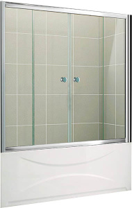Душевая шторка на ванну Cezares Pratico VF-2, 150х140, прозрачный