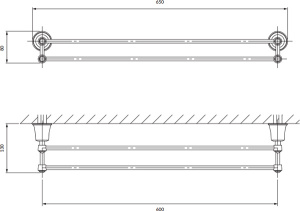 Держатель для полотенец Omnires Art Line AL53226CR