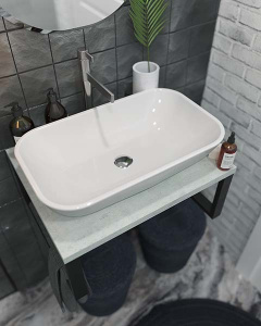 Столешница 1Marka Grunge Loft бетон светлый 60 / 80 / 90 / 100, 60, бетон светлый